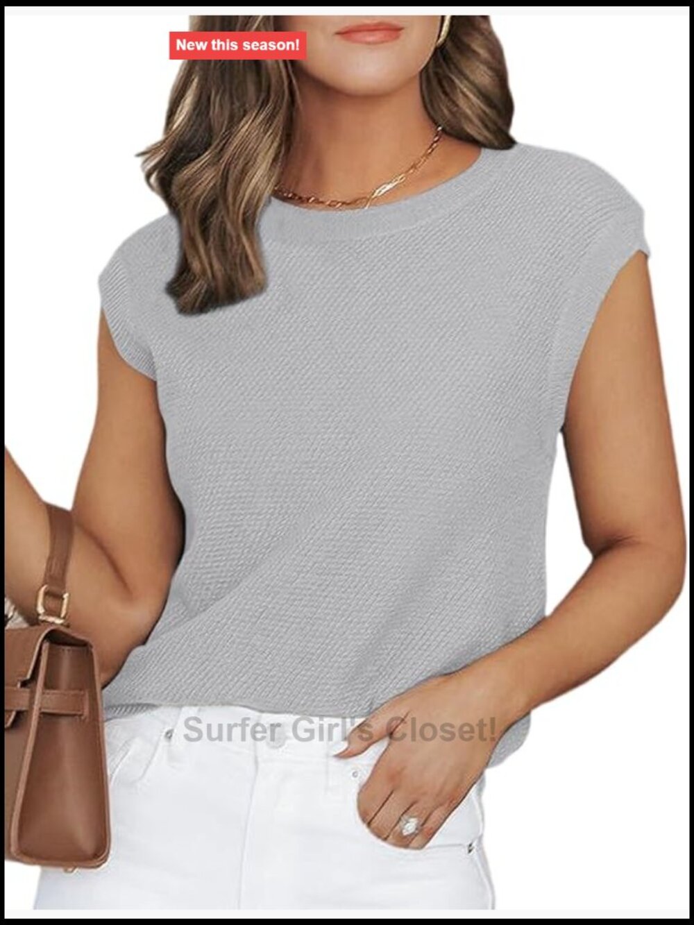 Women's Knit Cap Sleeve Tank Top Pullover Sweater Summer